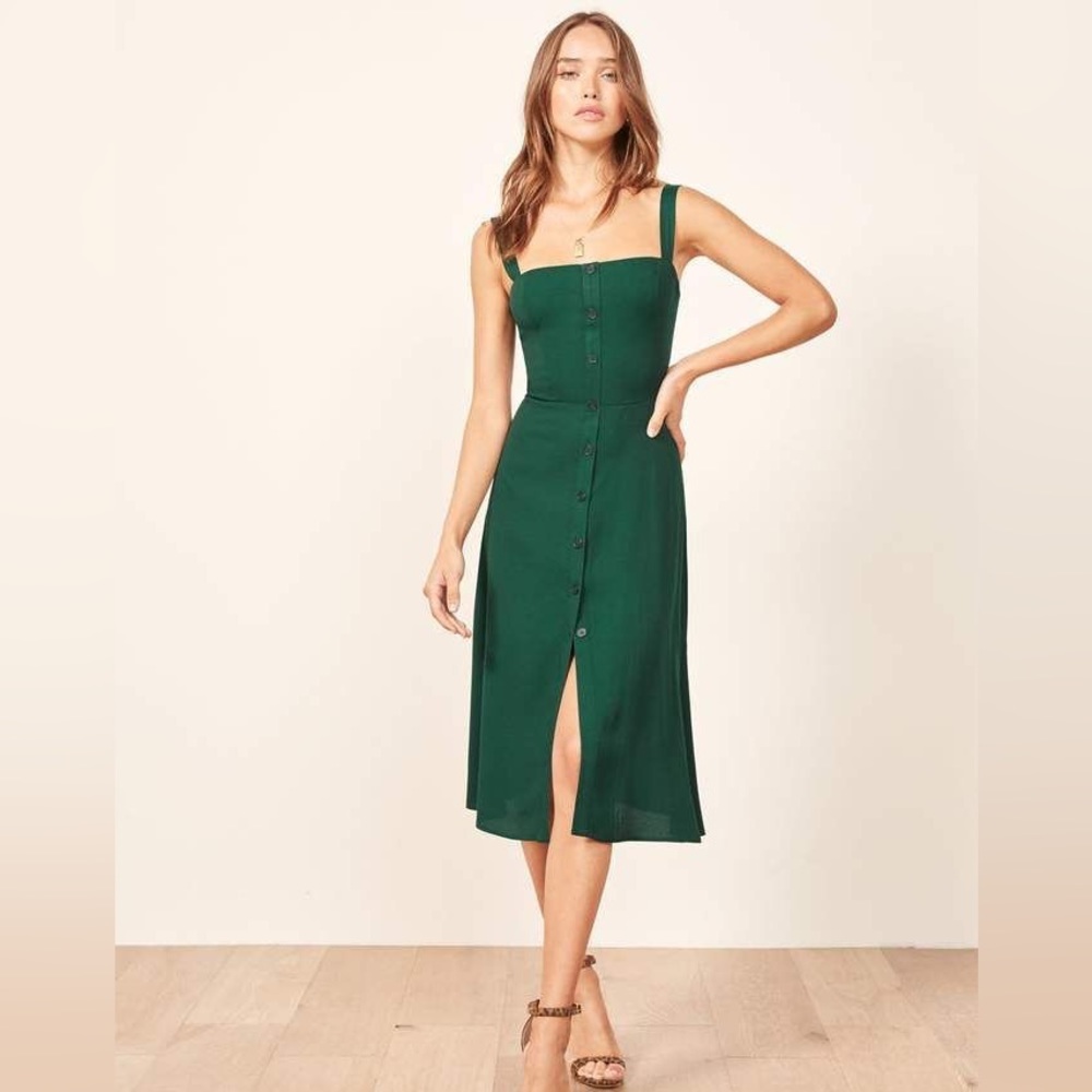 Reformation Green Persimmon Dress. size 4